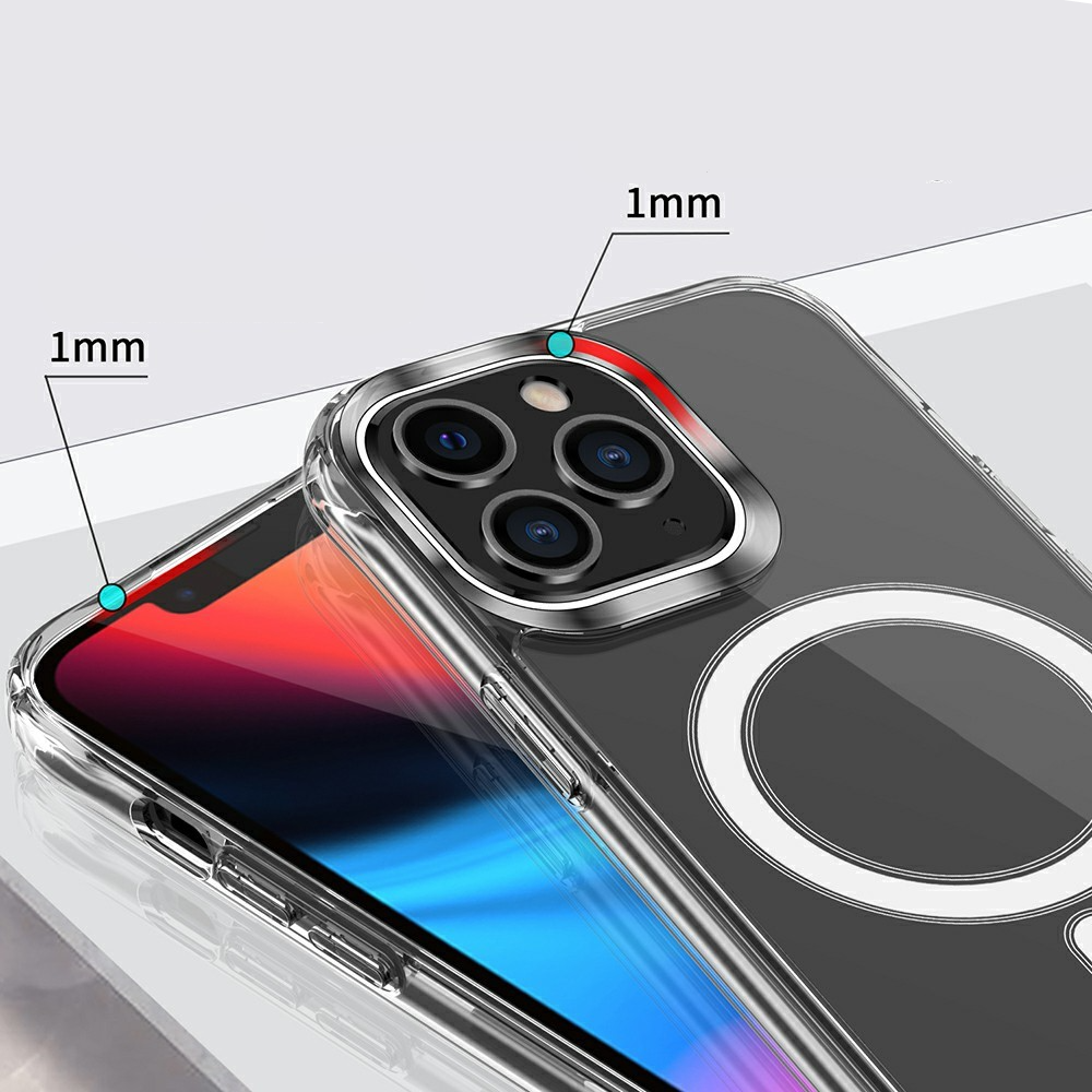 iPhone 13 Pro MagSafe Hybrid Hülle TPU Bumper Acryl Rückseite Air Cushion Fallschutz - Transparent