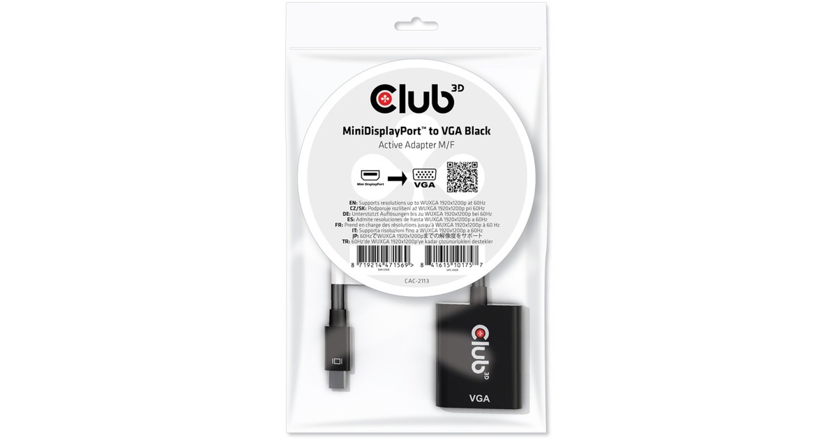 Club 3DMini DisplayPort naar VGA Active Adapter