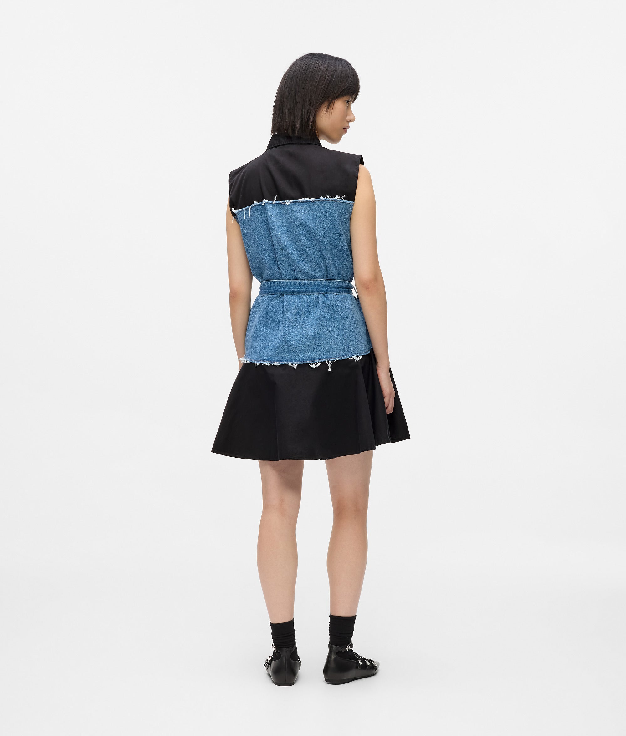 Denim jurk met lijfje