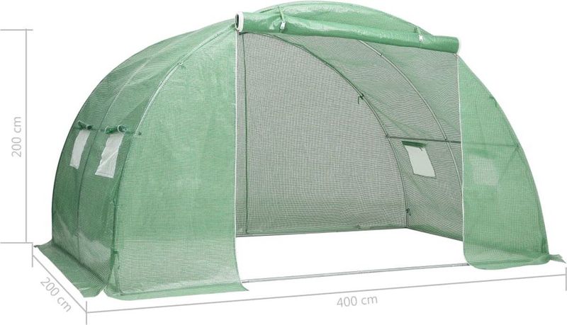 Tuinkas - Ruim - 140 g/m² PE-Mesh - Stalen Frame - Ventilatie Ramen