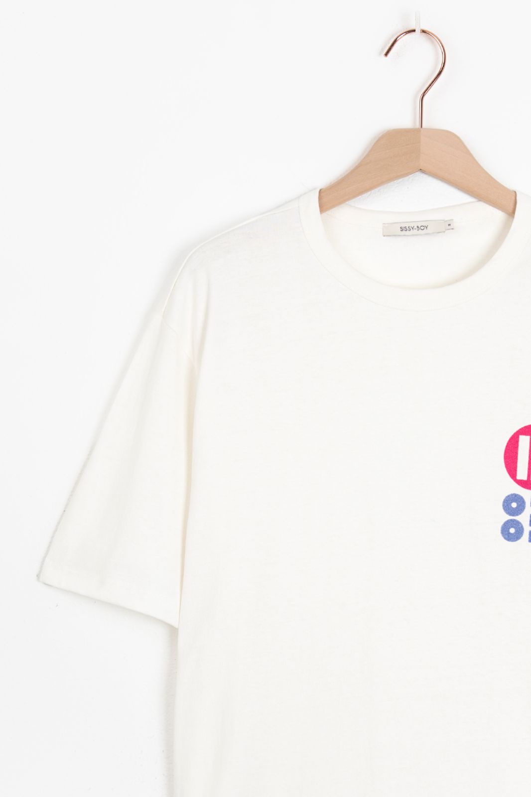Wit katoenen T-shirt met artwork