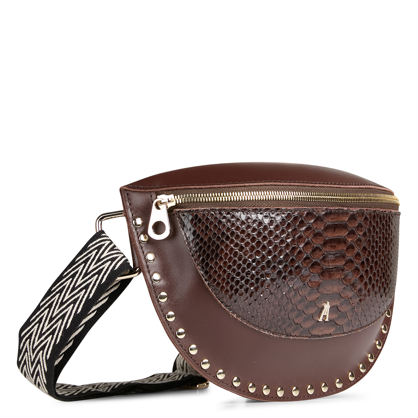 SMILE - Sac banane en cuir | Marron