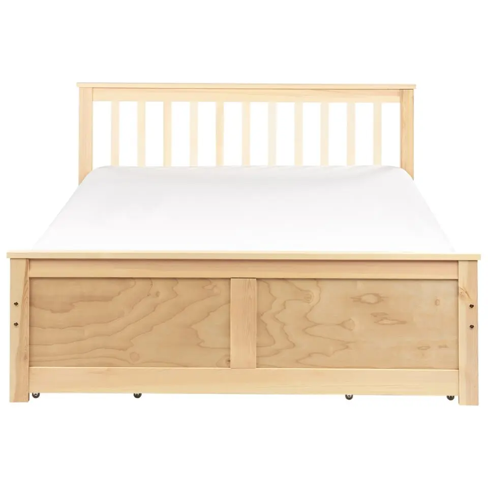 OLENDON - Bed met 4 lades - Lichtbruin - 140 x 200 cm - Dennenhout