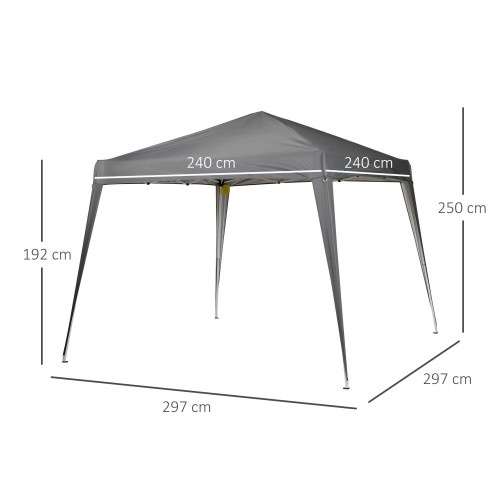 Tenda de jardim dobrável pop-up, cinza