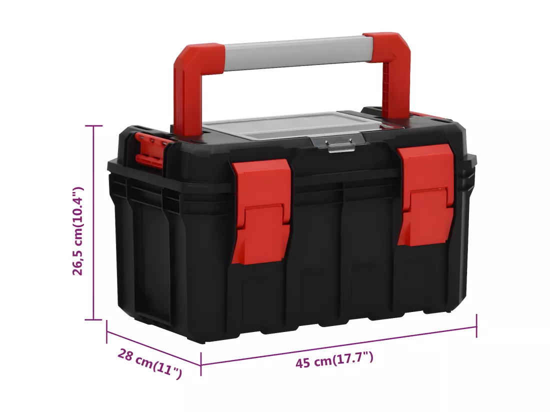 Prolenta Premium - Boîte à outils Noir et rouge 45x28x26,5 cm