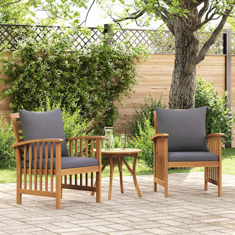 vidaXL - Tuinstoel - Grijs - Hout