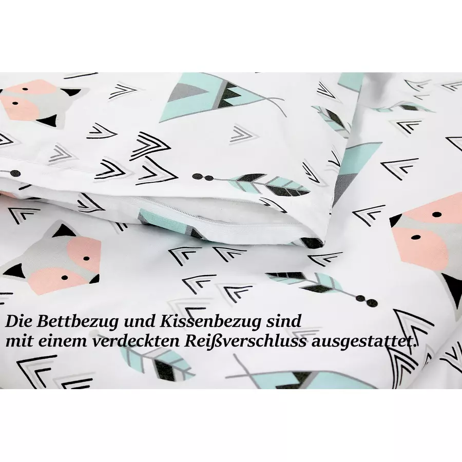 TupTam Kinder Bettwäsche Set 2-tlg mintweiß