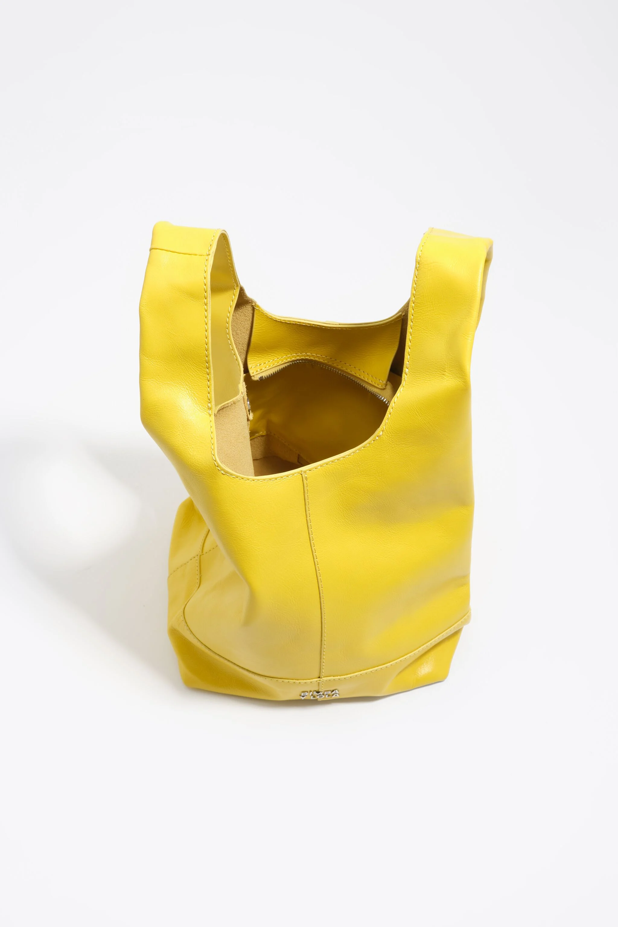 Bolsa transversal Paper de tamanho médio em couro amarelo