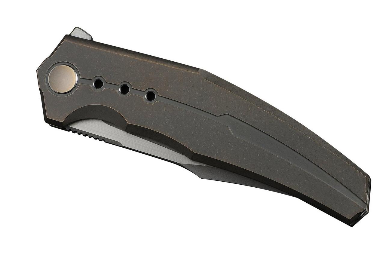 WE Knife Kyklos WE23086-2 Stonewashed M390, Bronze Titanium, zakmes