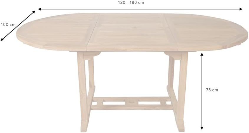 riess-ambiente.de Ausziehbarer Gartentisch Empire Teak 120-180cm Natur Teakholz oval