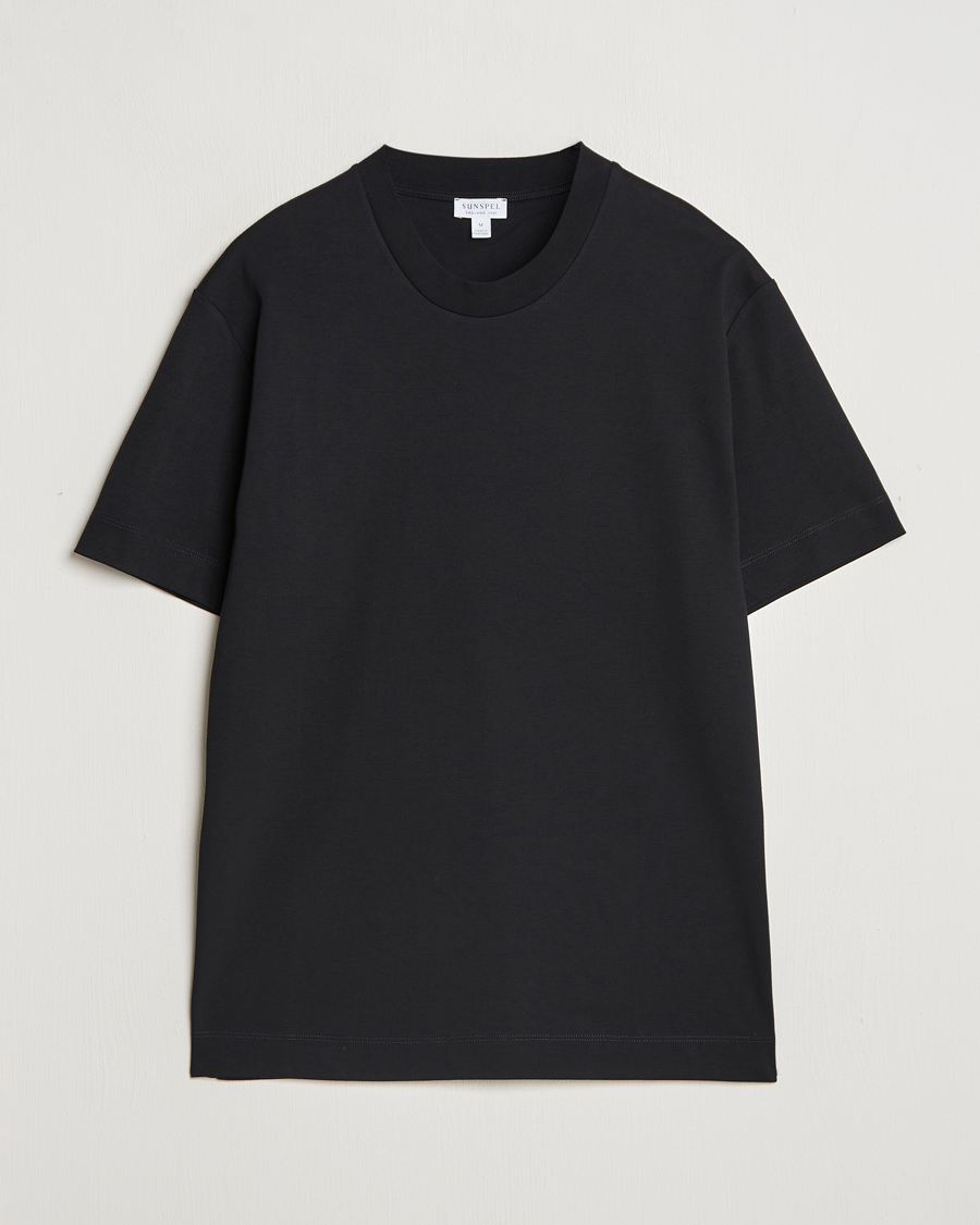 Sunspel Heavy Weight Supima Cotton T-Shirt Black