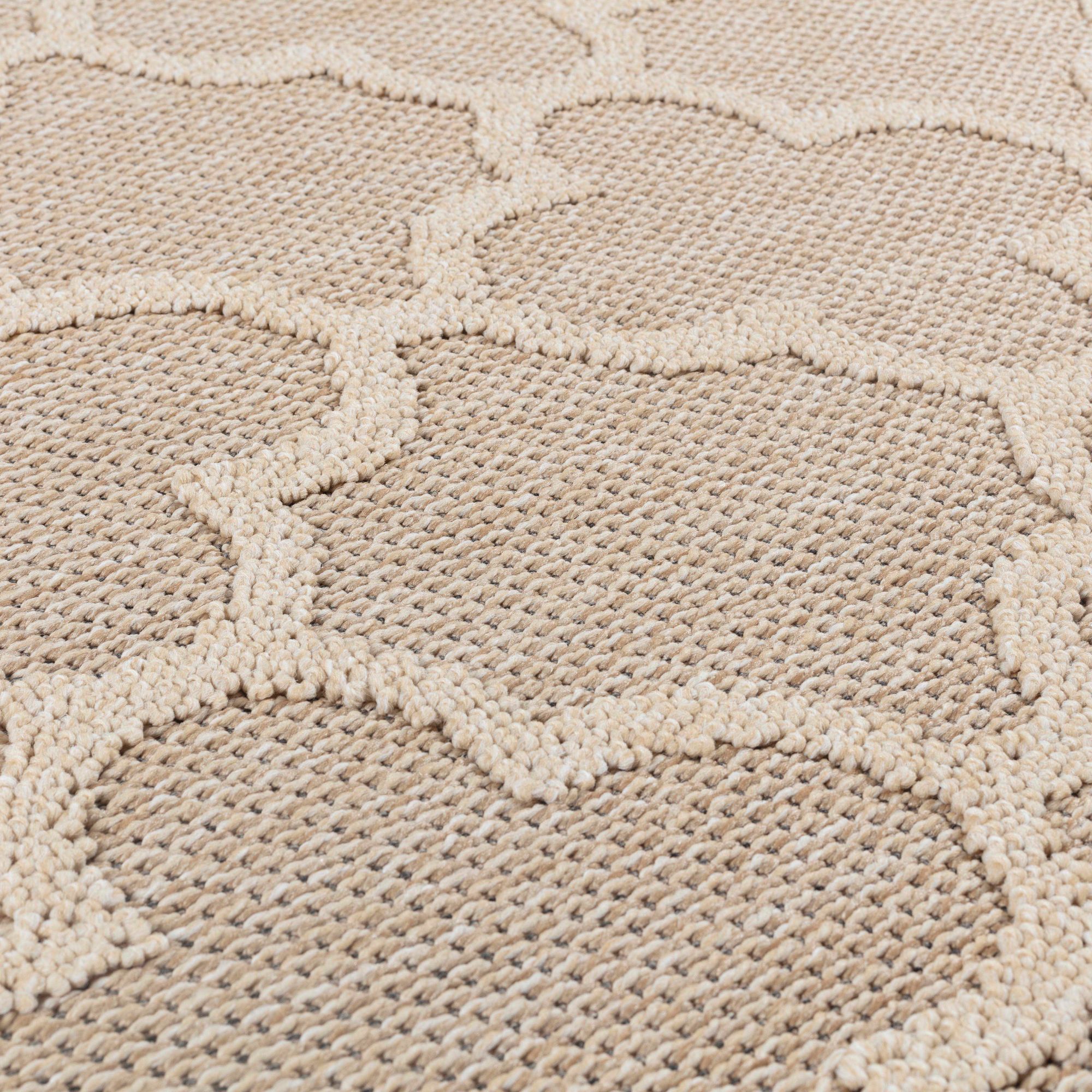 In & Outdoor-Teppich, Skandinavische Design, Sisal Optik, Flachgewebe Wetterfest