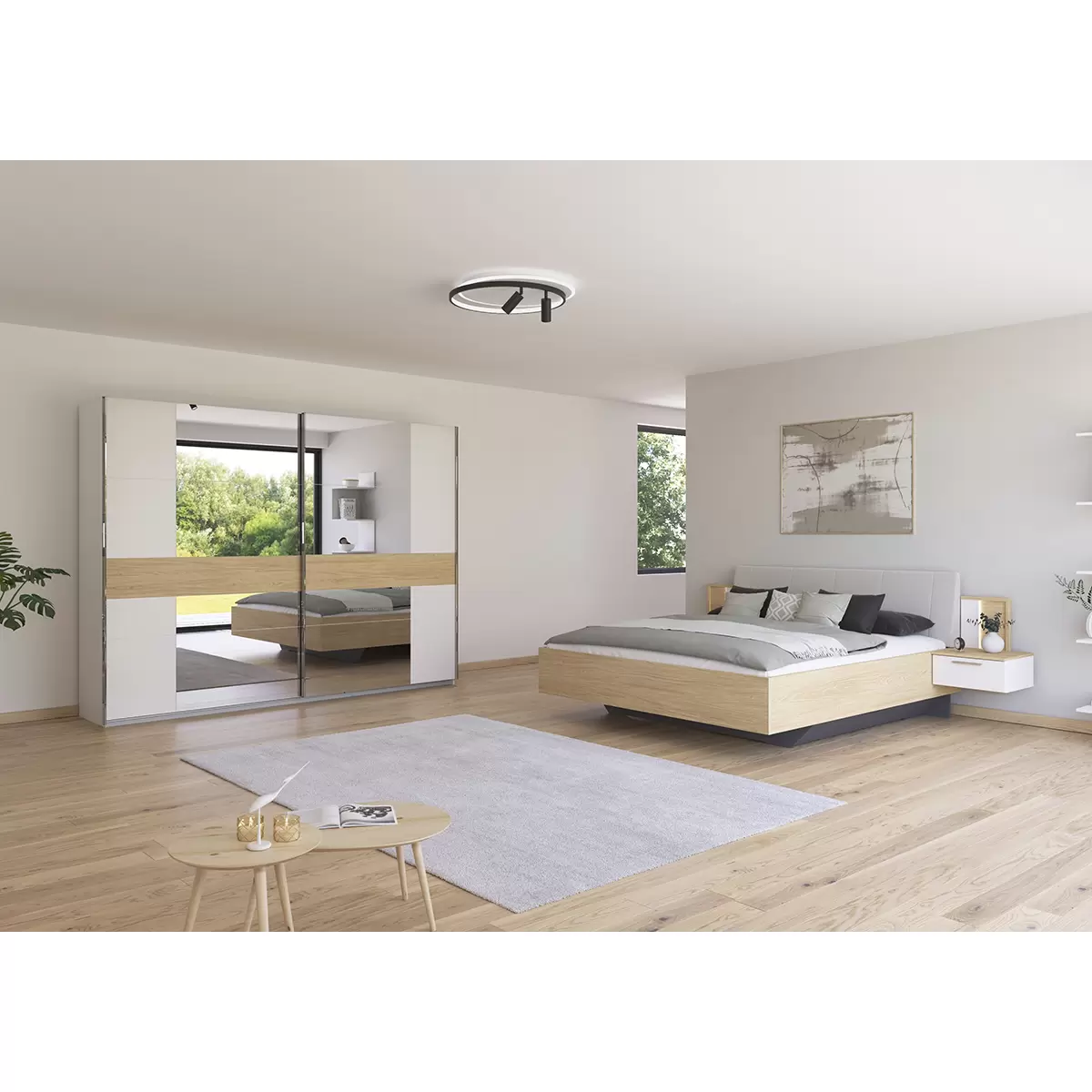 Bettanlage Calisto 180x200 Eiche,weiss