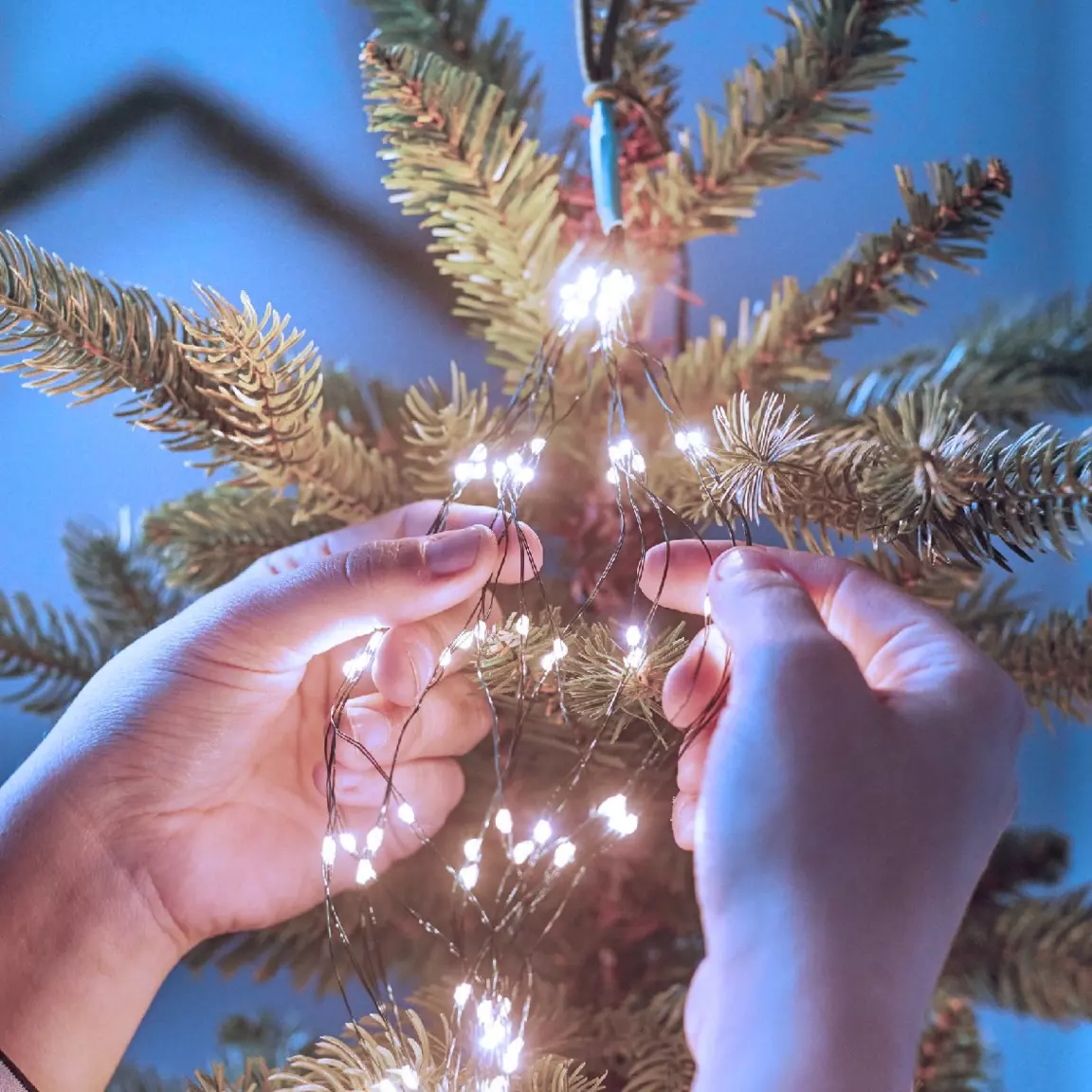 Rideau pour sapin H1,80 m 408 Micro LED Flashing light Blanc froid