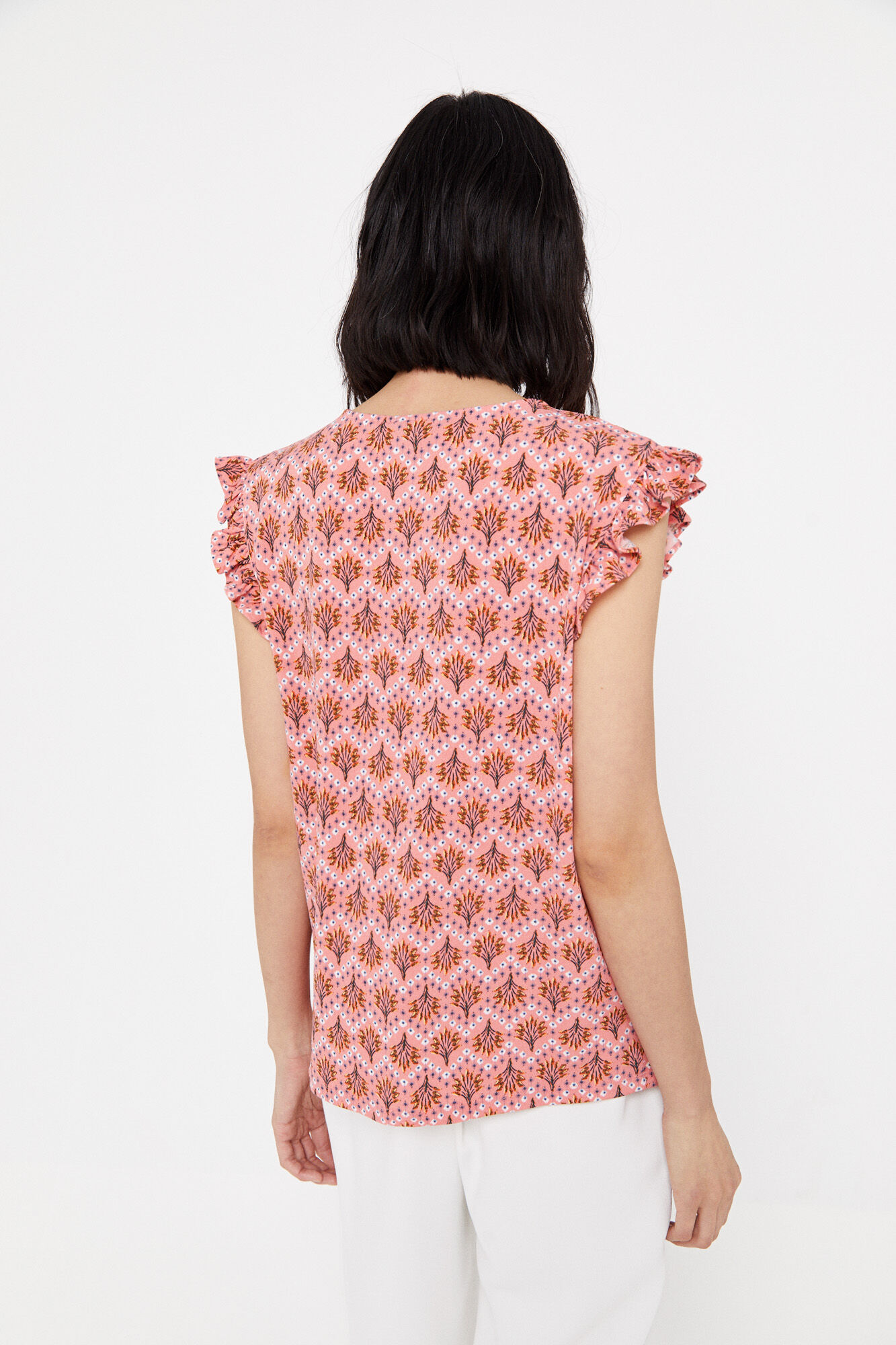 Blusa de malha plissada - Estampa amarela