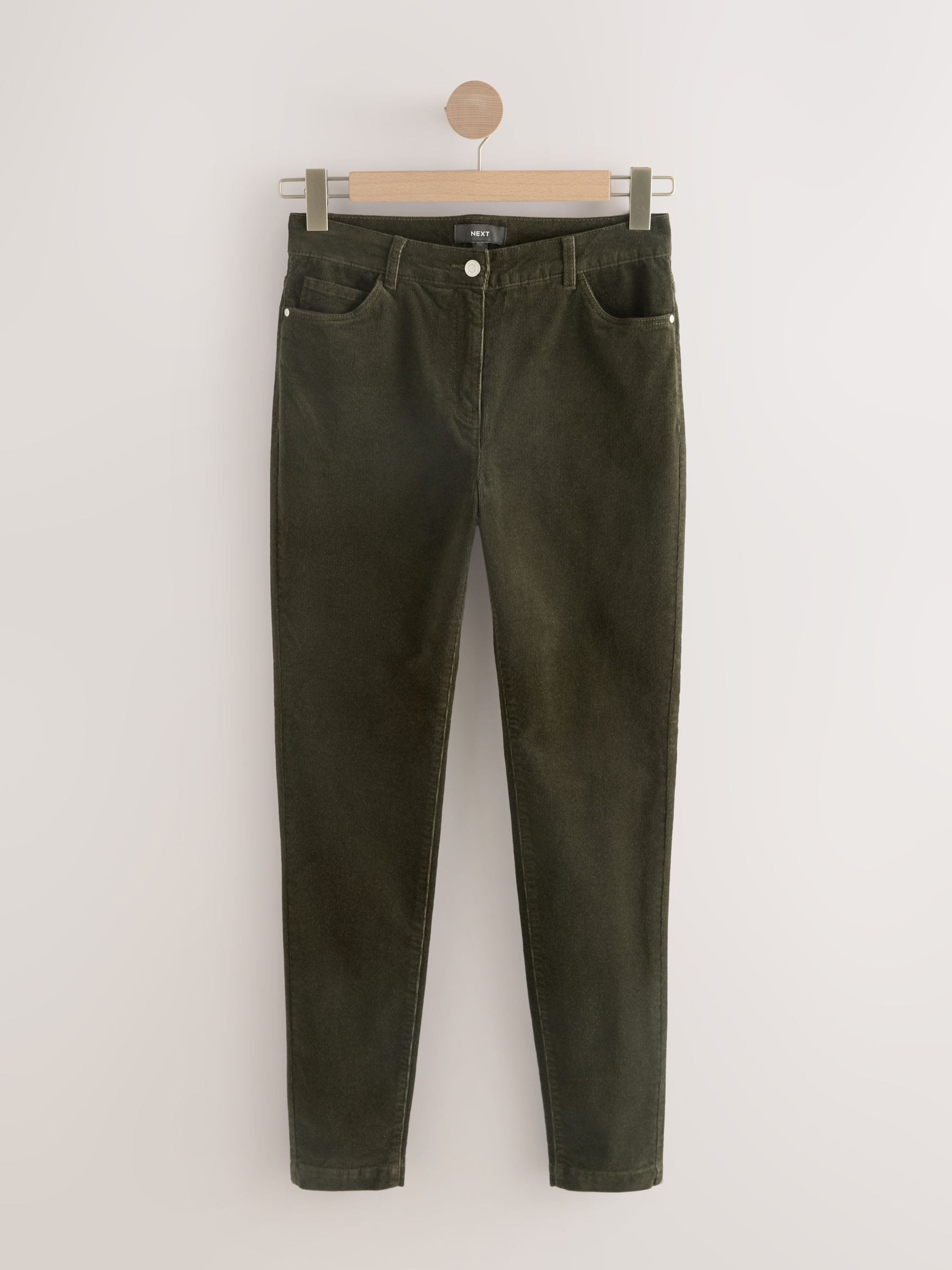 Kakigroen - Corduroy skinny broek