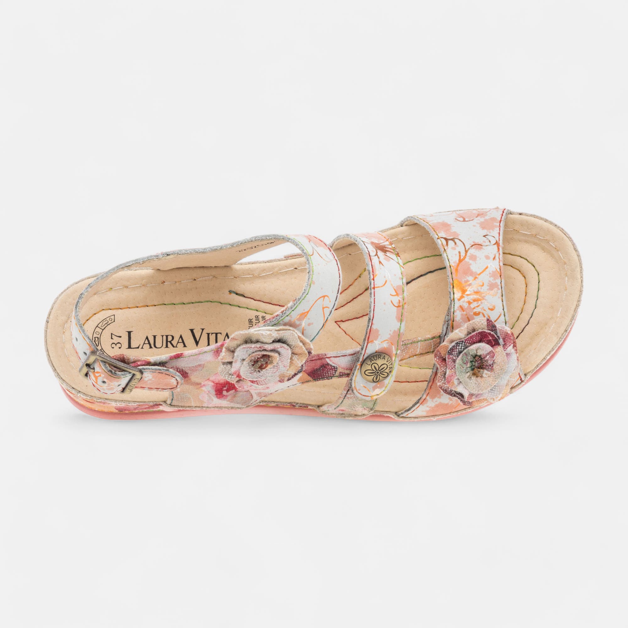 Sandales Femme en cuir rose