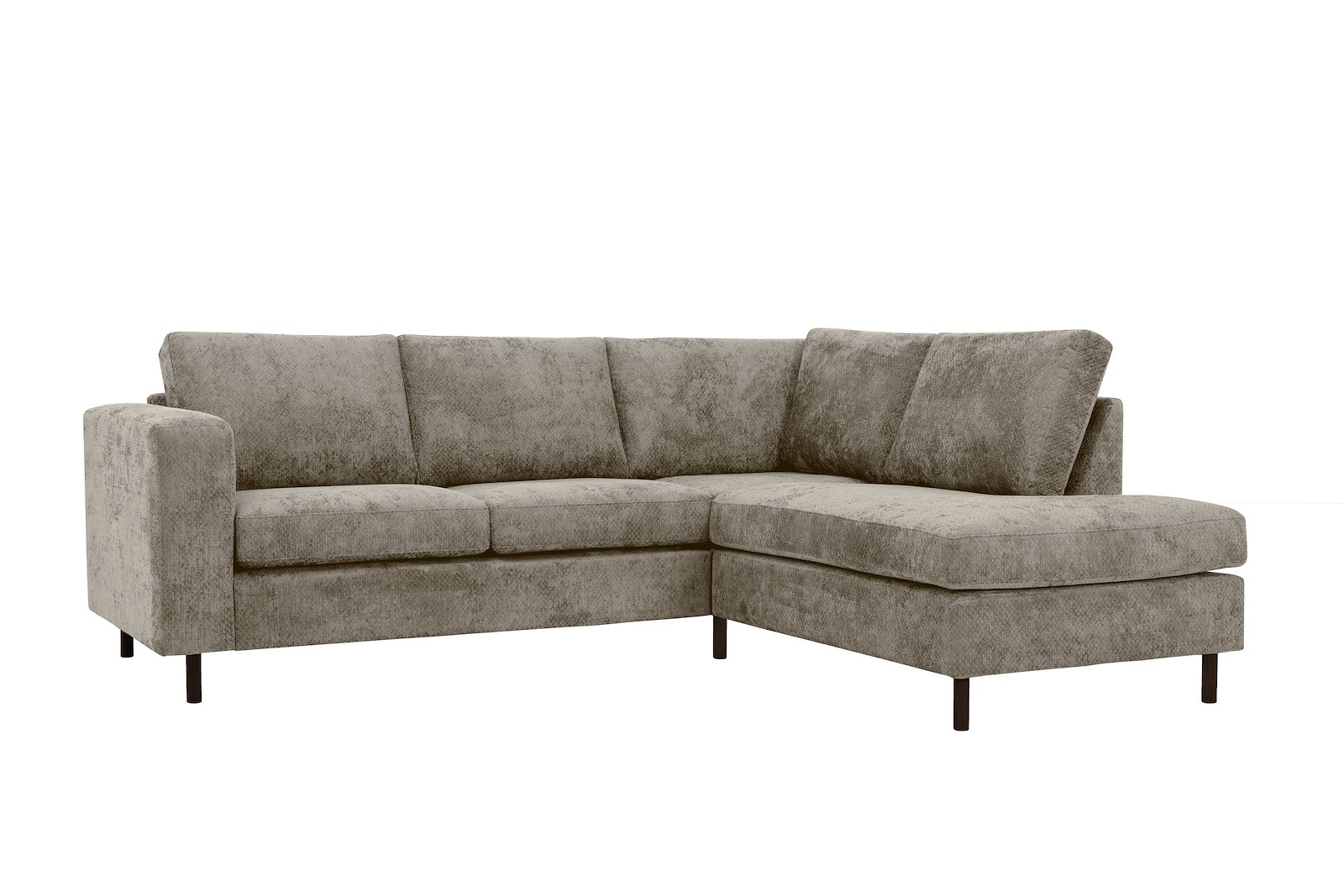 Viken hjørnesofa 2-seter med åpen ende høyre. Tekstil Movie 13/1 Light Khaki. Arm A, Ben 1 og skumkomfort