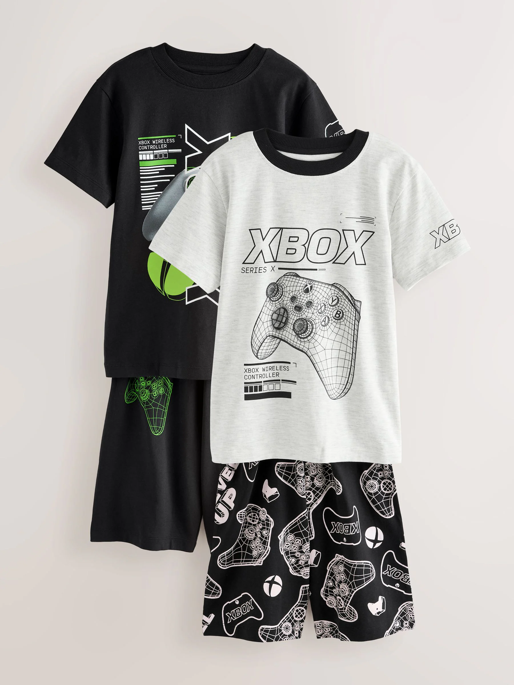 Black/Grey Xbox - License Short Pyjamas 2 Pack (5-16yrs)