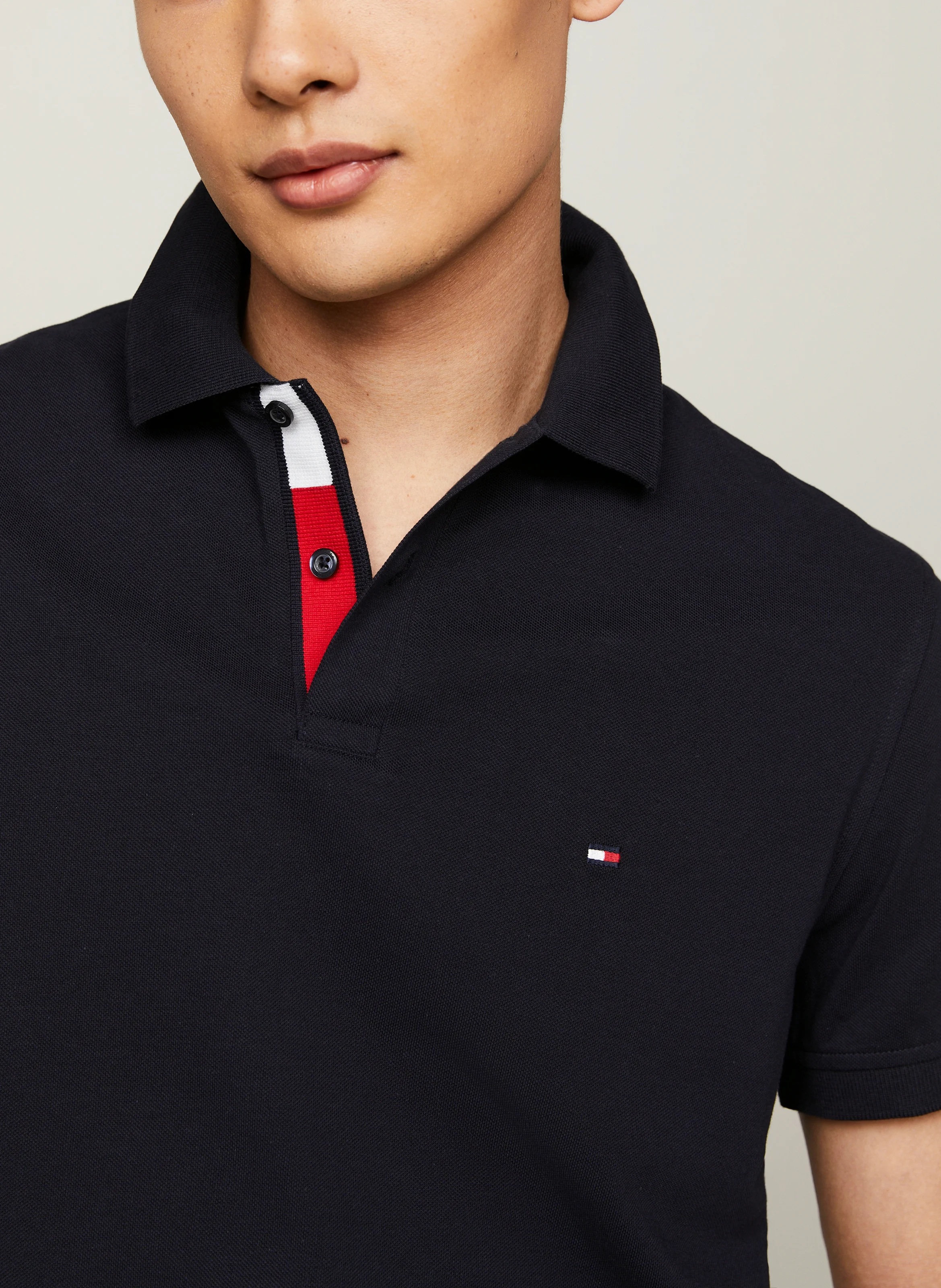 Polo droit en coton | Bleu