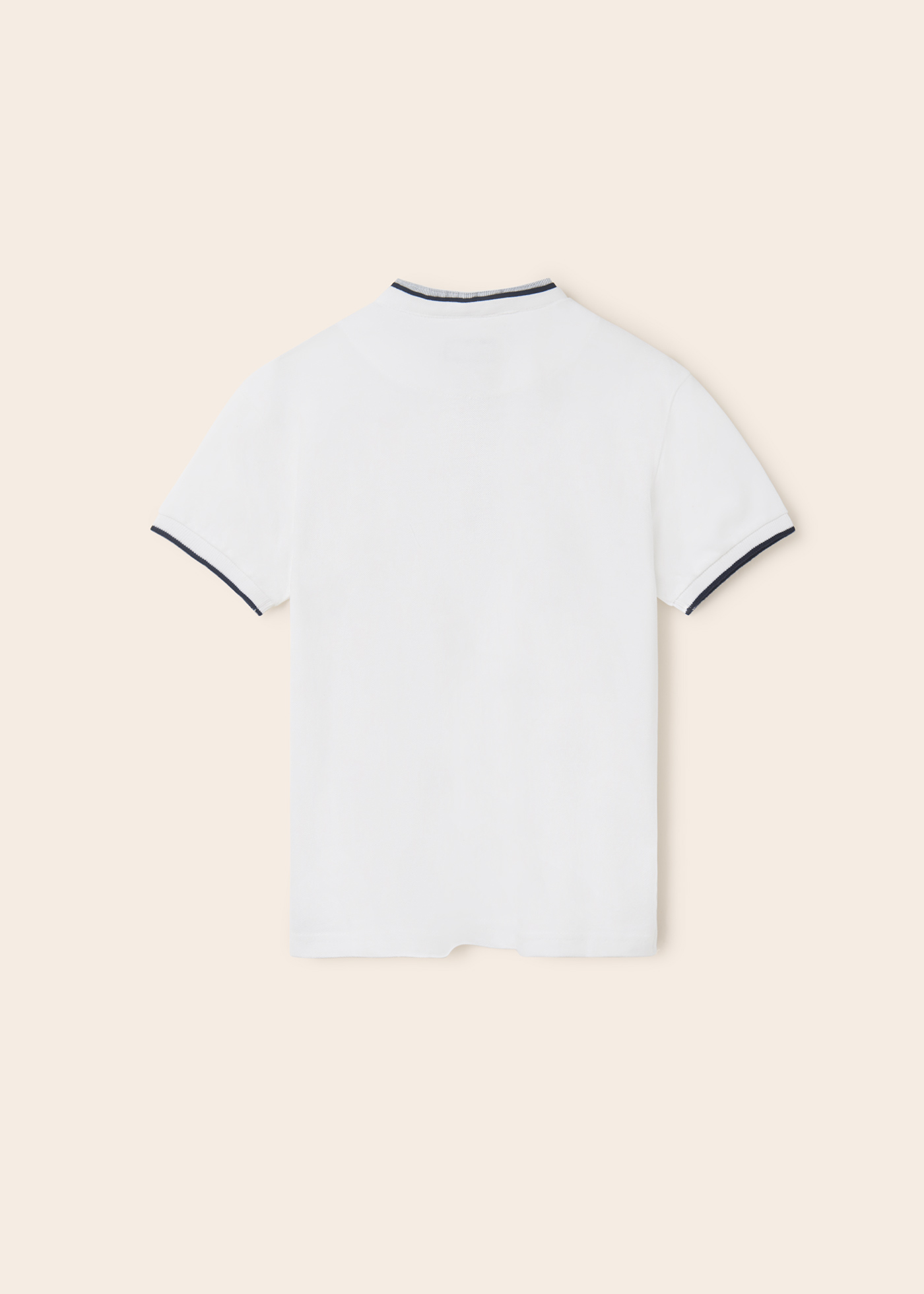 Camisa polo infantil de algodão com gola mandarim