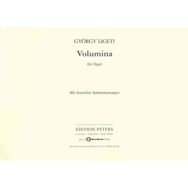 Edition Peters Ligeti Volumina