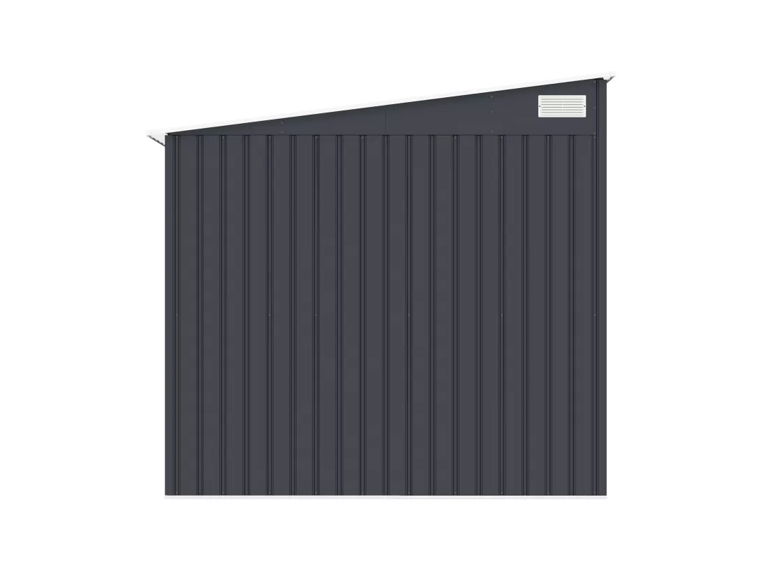 Abri de jardin métal adossé en acier galvanisé anthracite 5,49 m² - DAUSTIN