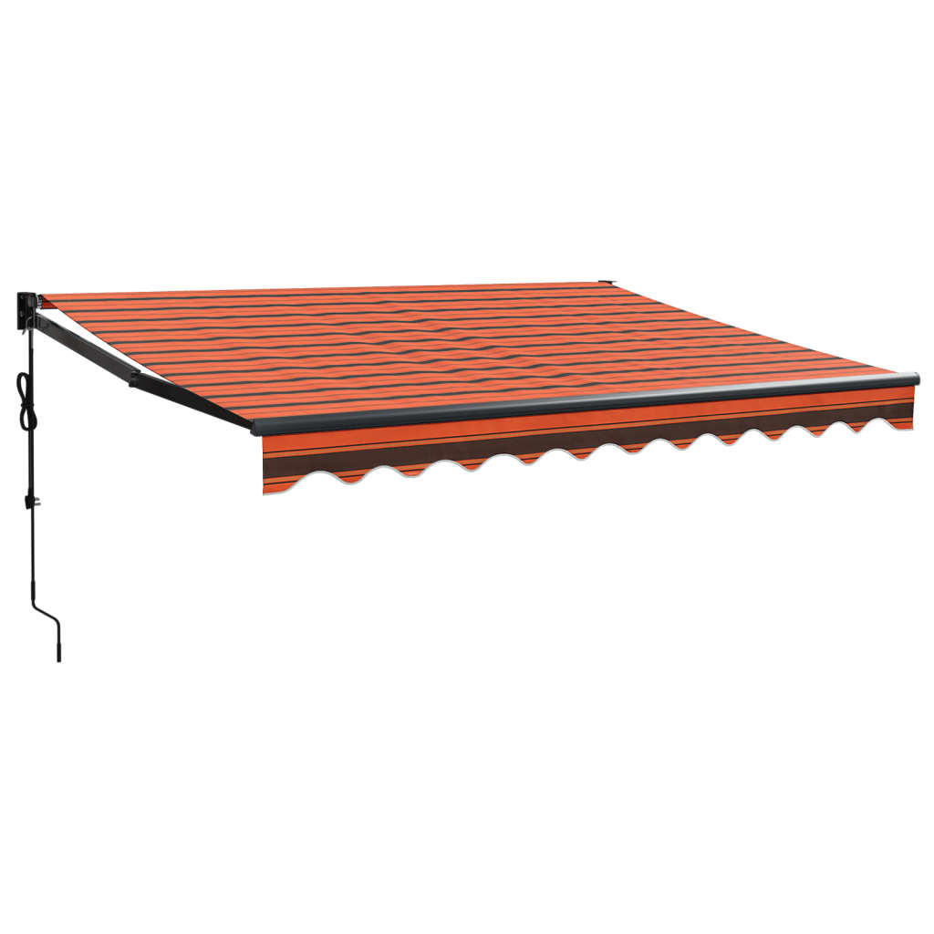 Auvent rétractable automatique orange et marron 3,5x2,5 m