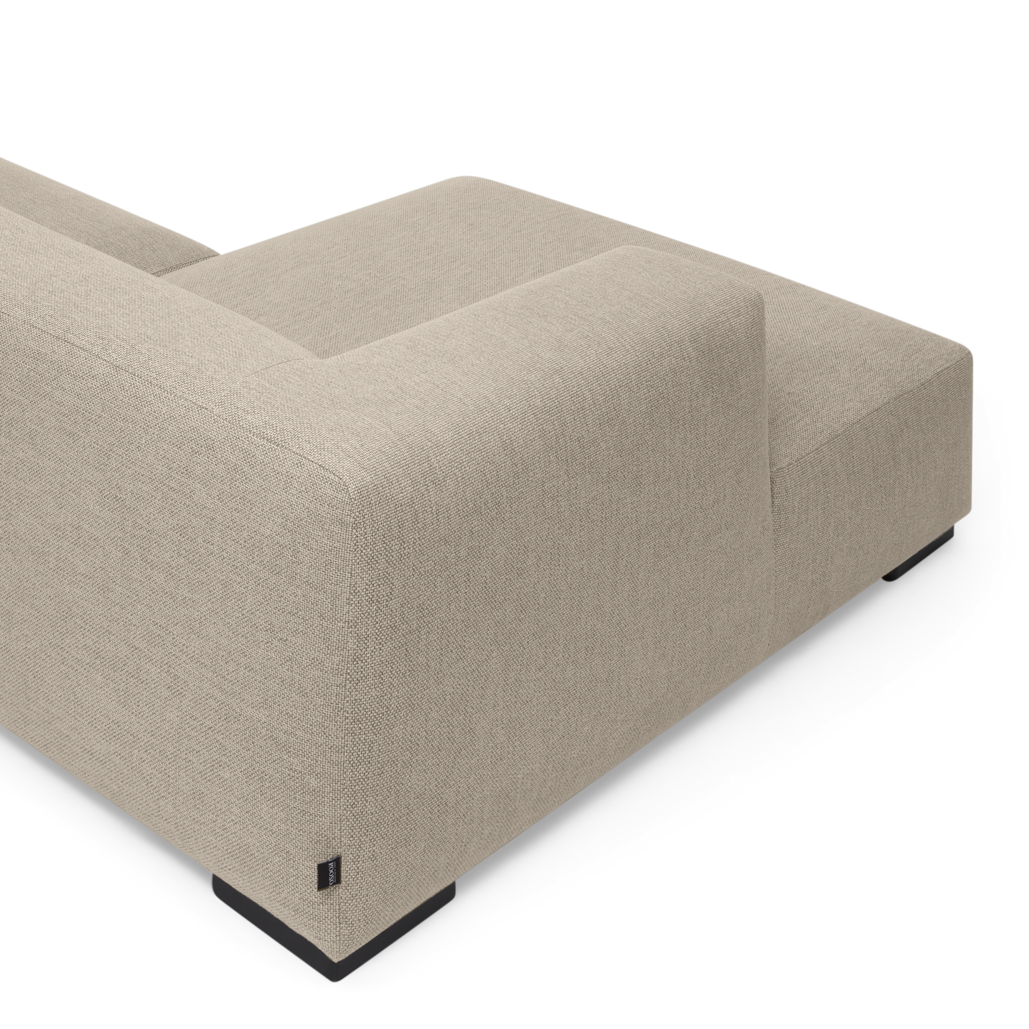 Koozo hoekbank Junior links Hoekbank Links: 213 + 612 | Stof: Beige - 900.65.1161 | Frame: Zwart | 2x koppelstuk