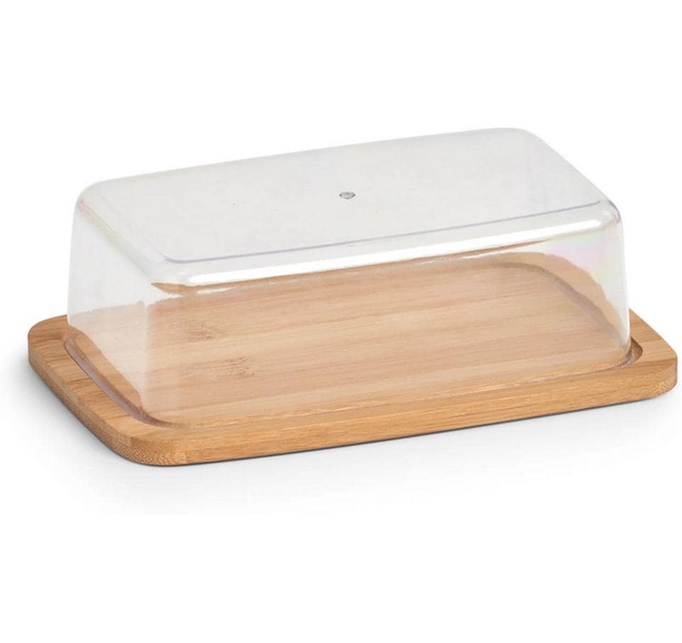 Butterdose 19 x 12.5 x 6 cm, Bambus / KunststoffButterglocke zur Aufbewahrung von Butter oder Käse