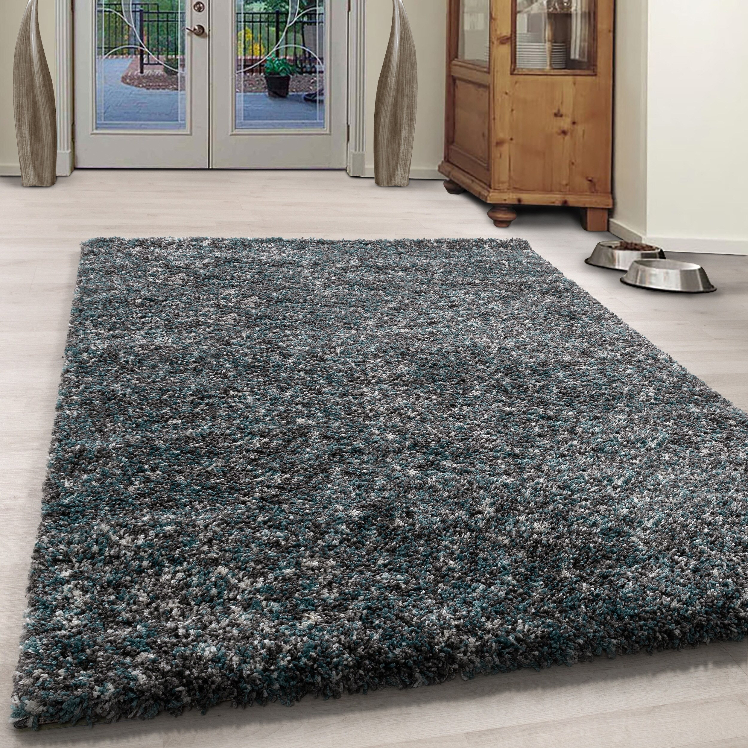 Modern Hochflor Teppich Flauschiger Langflor Teppich, Shaggy Flokati, Rechteckig