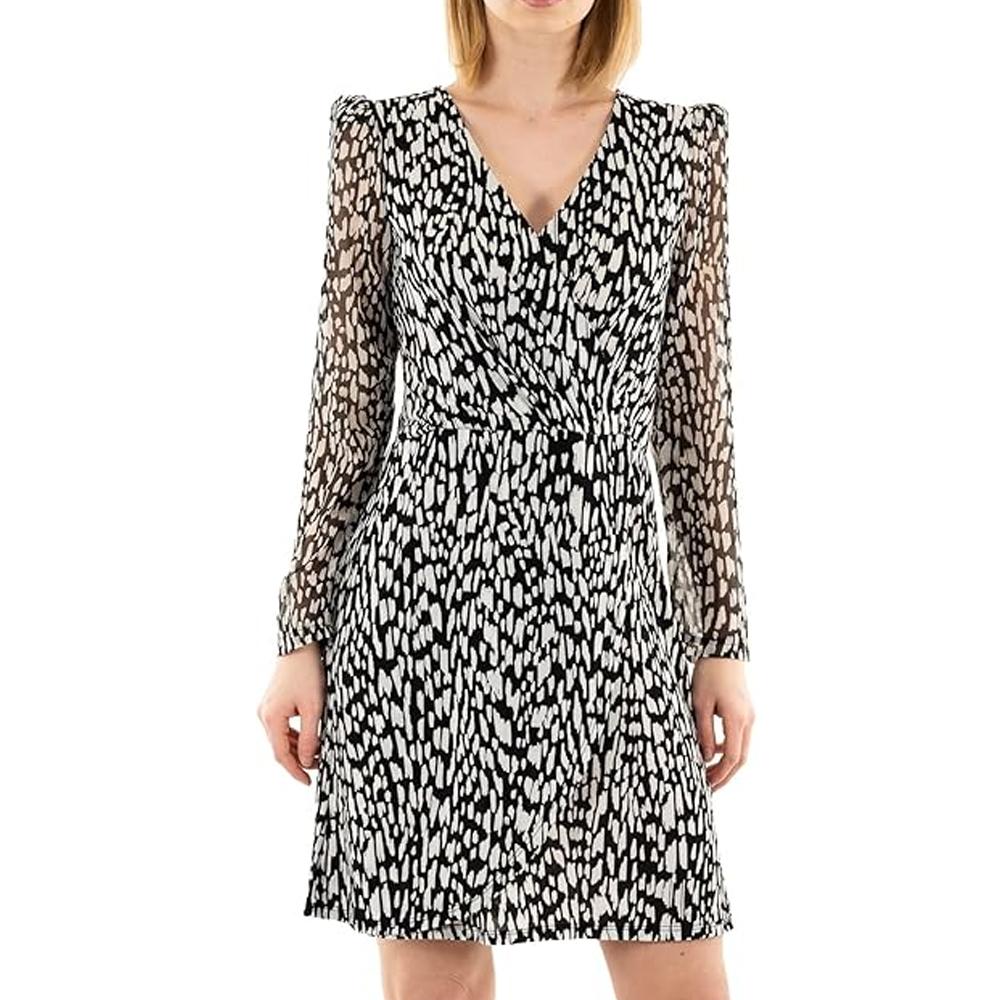Morgan Robe Noire/Blanche à imprimés Femme Morgan LUISA