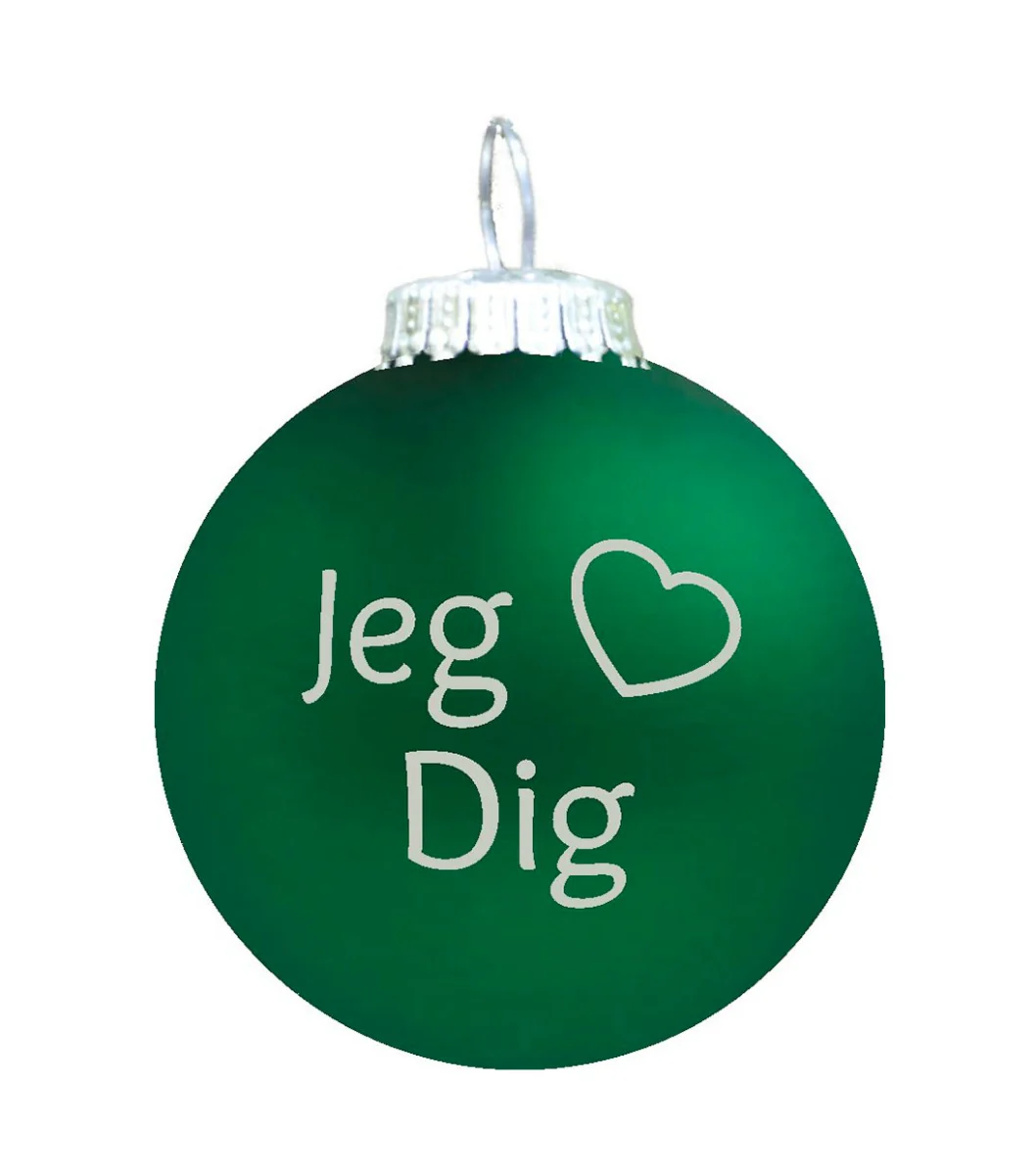 Rolsted Copenhagen  Jeg (hjerte) Dig julekugle - grøn mat