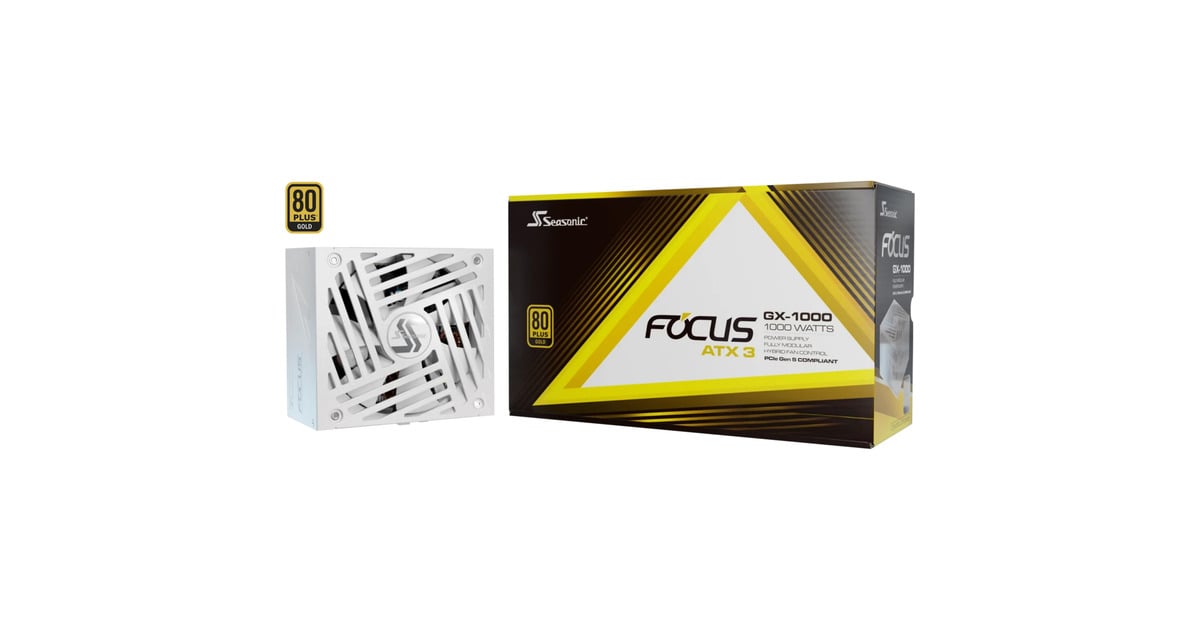 SeasonicFOCUS GX-1000 ATX3.1 modulaire 1000 watt voeding   (Wit, 3x PCIe)
