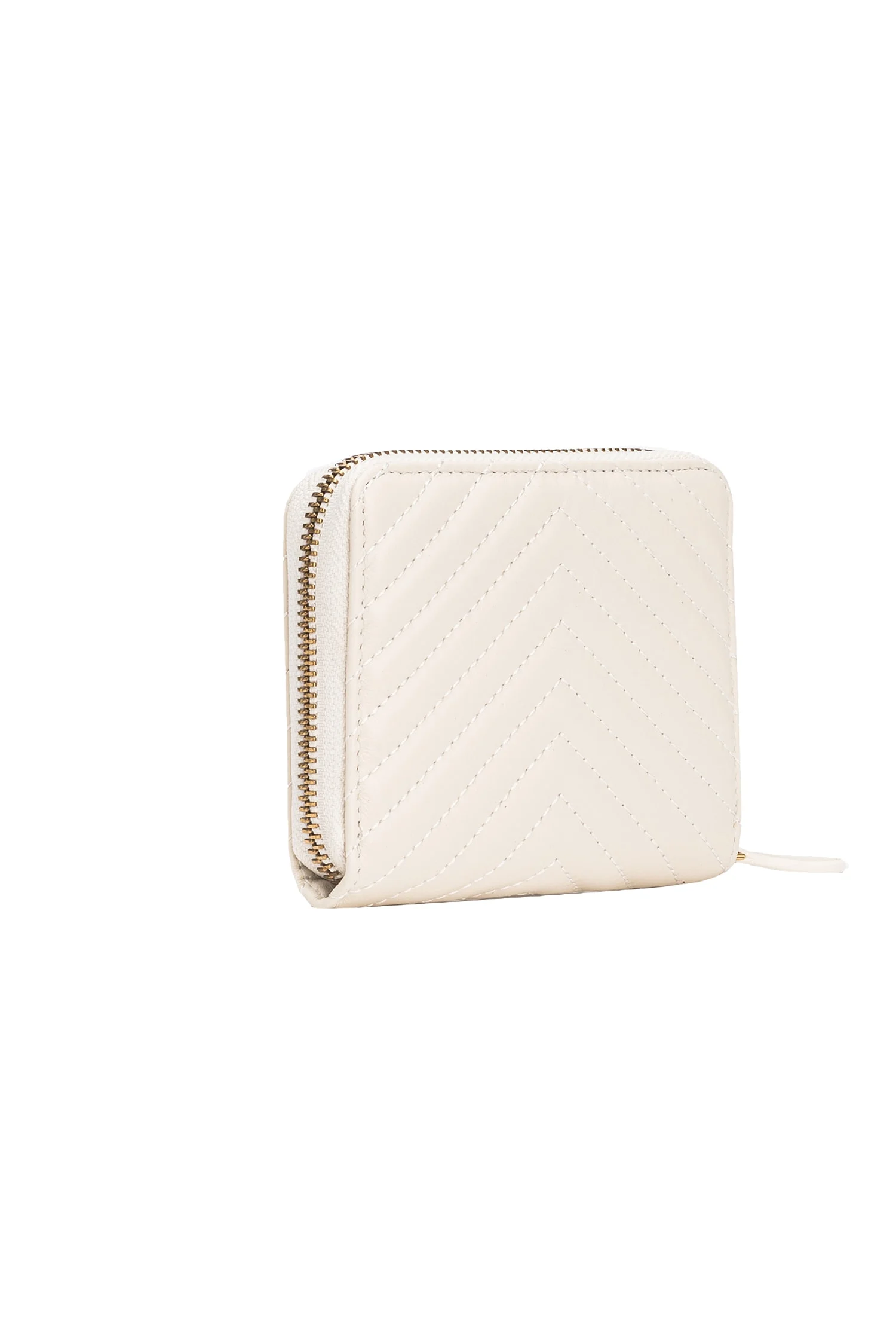 CARRÉ - Portefeuille carré à contour zippé | Blanc
