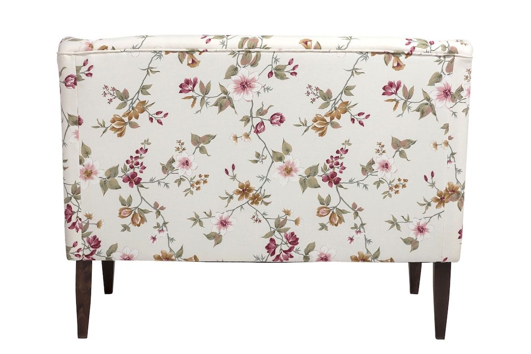 Sofa Emmen 2-sitzig Blumenmuster Beige/Rot/Ocker