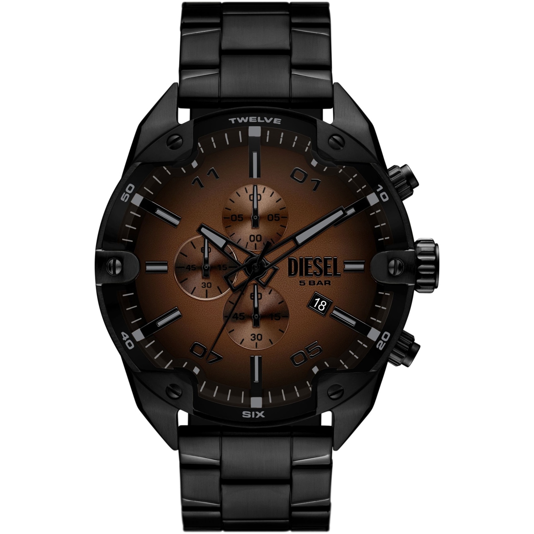 Diesel Spiked Chronograph Schwarz / Braun