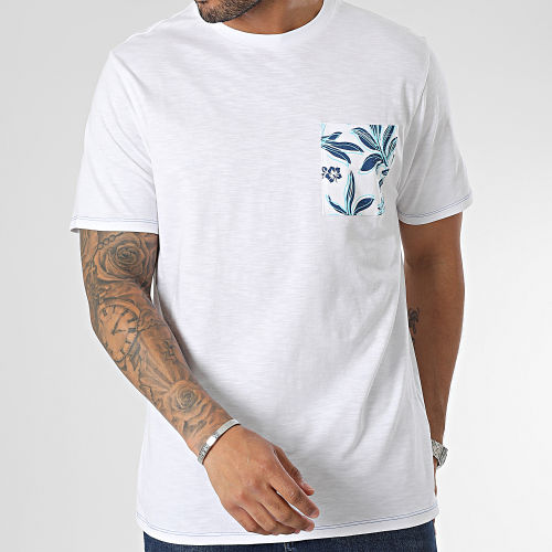 Tee Shirt A Poche F3GI04-K6XN4 Blanc Floral