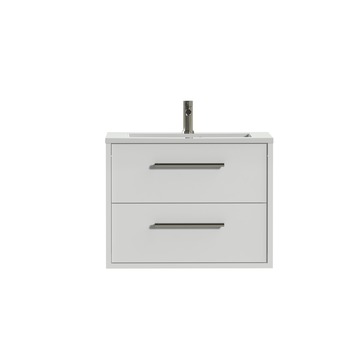Tiger Boston badkamermeubel 80 cm hoogglans wit met greep rvs en wastafel hoogglans wit