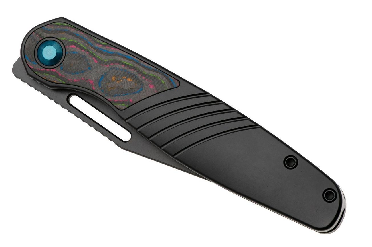 Kizer Raze KI3720A1 Matte DLC S45VN, Black Titanium Camo Carbon 80's Inlay, zakmes, Mark Perez design