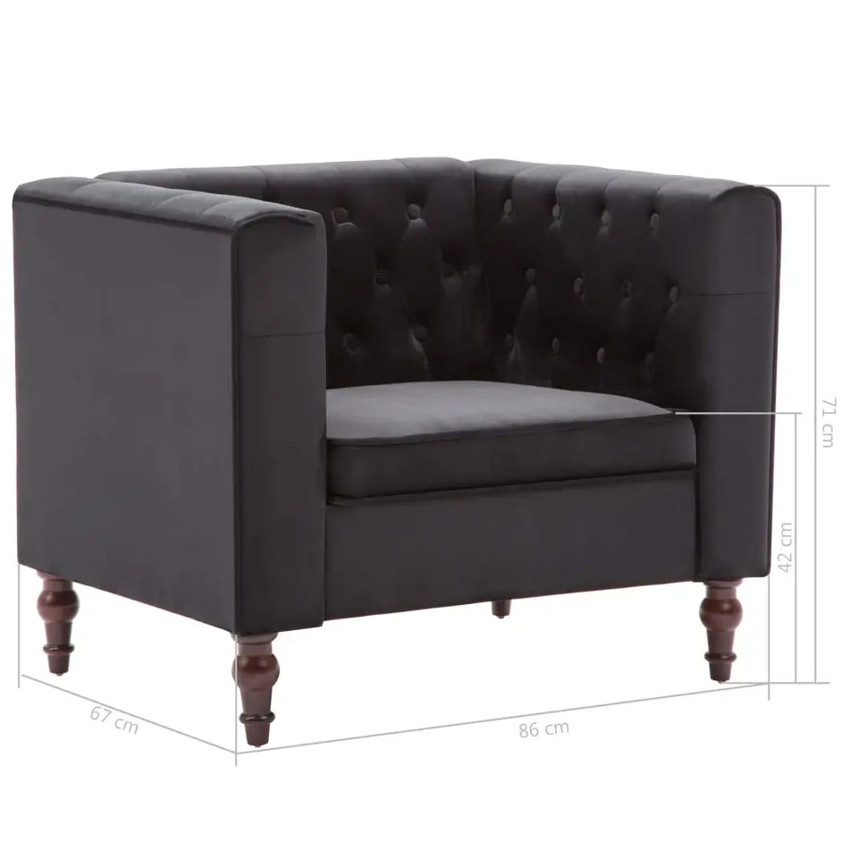 vidaXL - Fauteuil - Zwart - Stof
