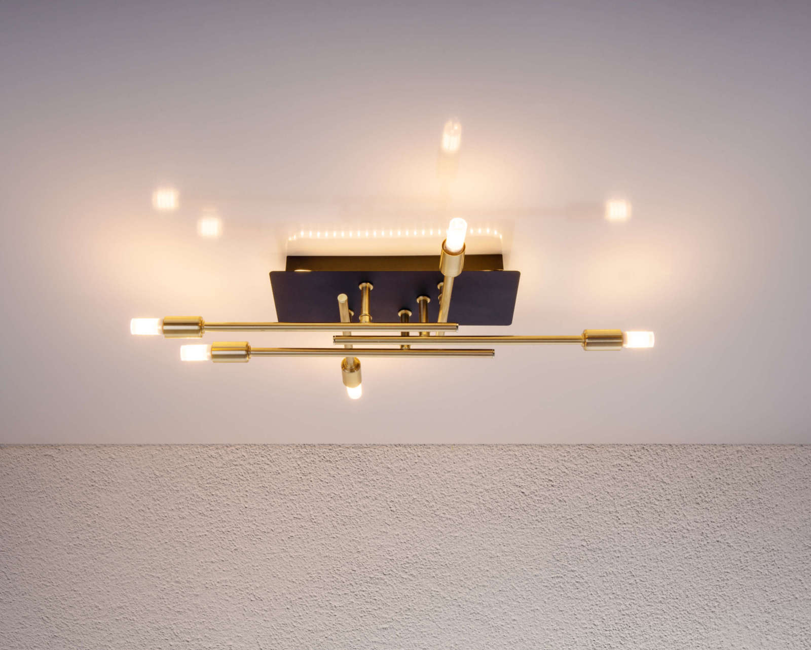 LED-Deckenleuchte ANCONA - schwarz-gold - 41 cm - mit Backlight
