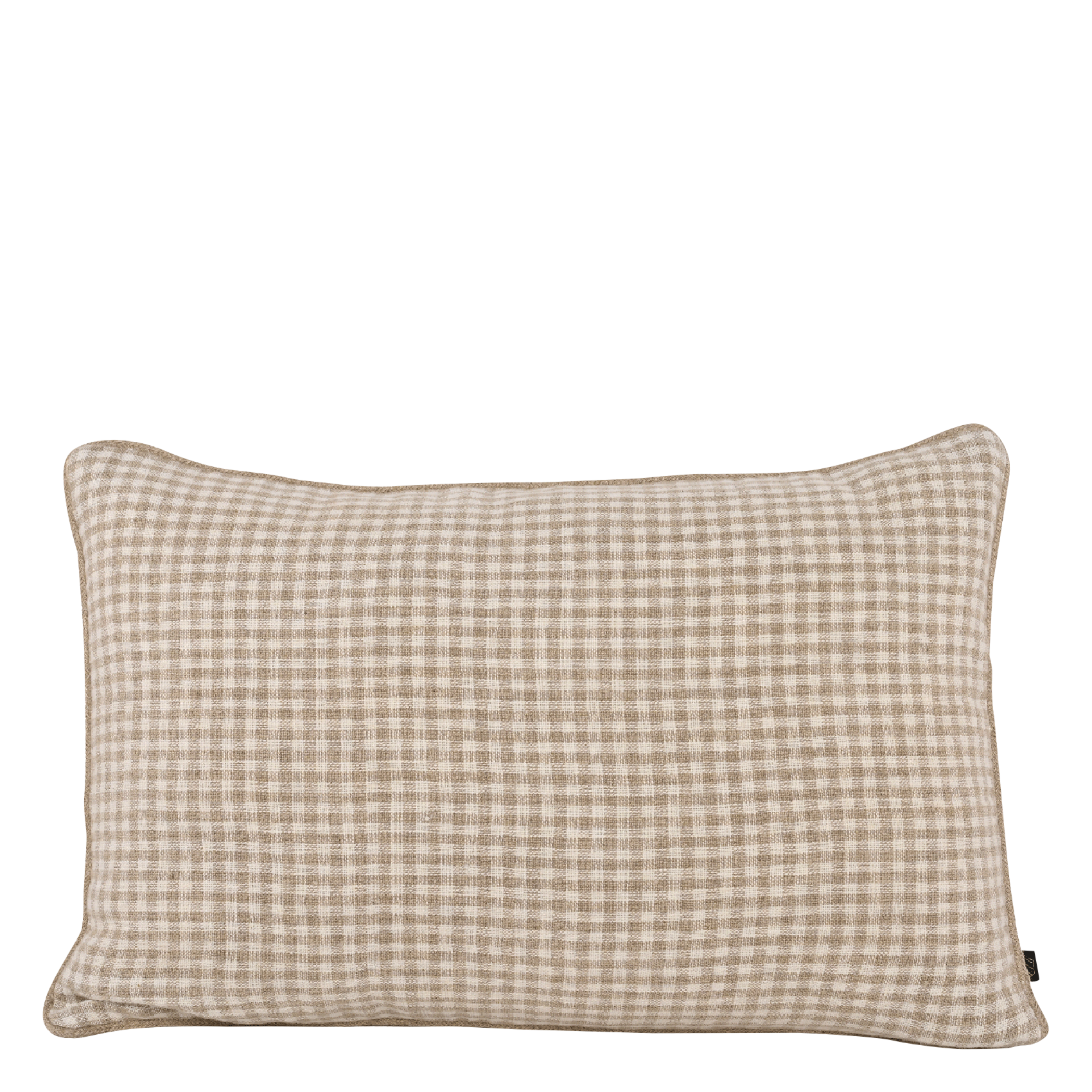 PIANA - Housse de coussin à carreaux vichy en lin| Beige