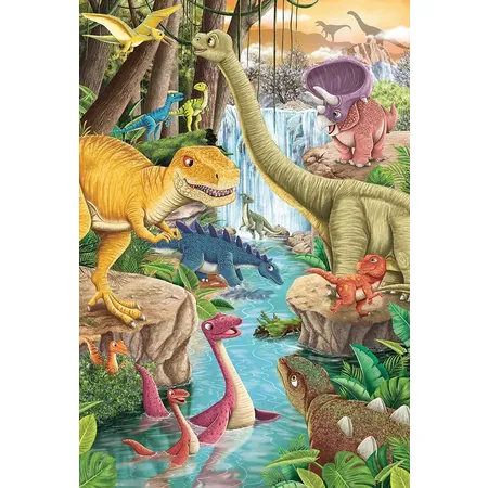 Schmidt Spiele Kinderpuzzle Spaß mit Dinosauriern, 3x 24 Teile
