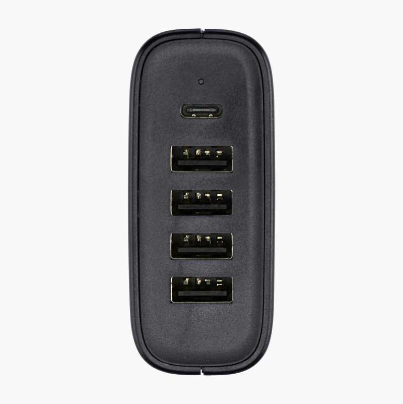 USB-ladestasjon med fem utganger, type A og C, 40 W