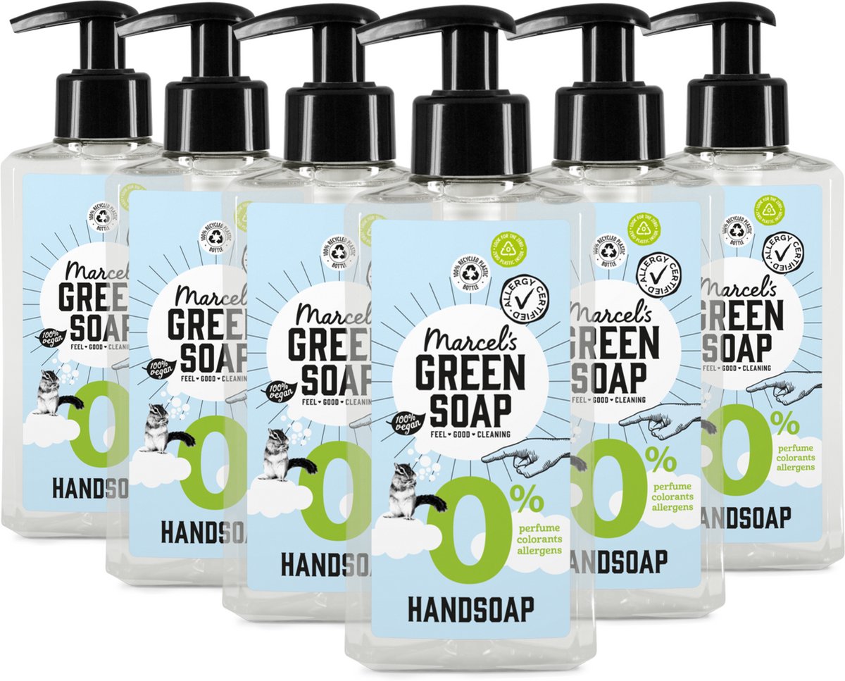 6x Marcel’s Green Soap Handzeep 0% (250 ml)