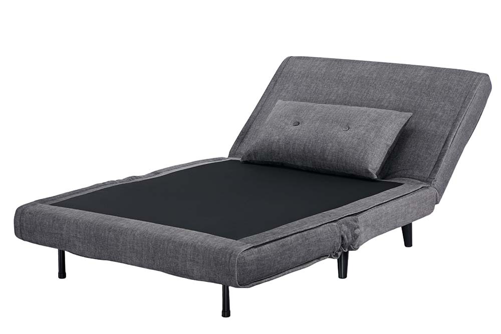 Retro Schlafsessel SMART MULTIFUNCTION 100cm grau Vogue Velours Samt Bettfunktion