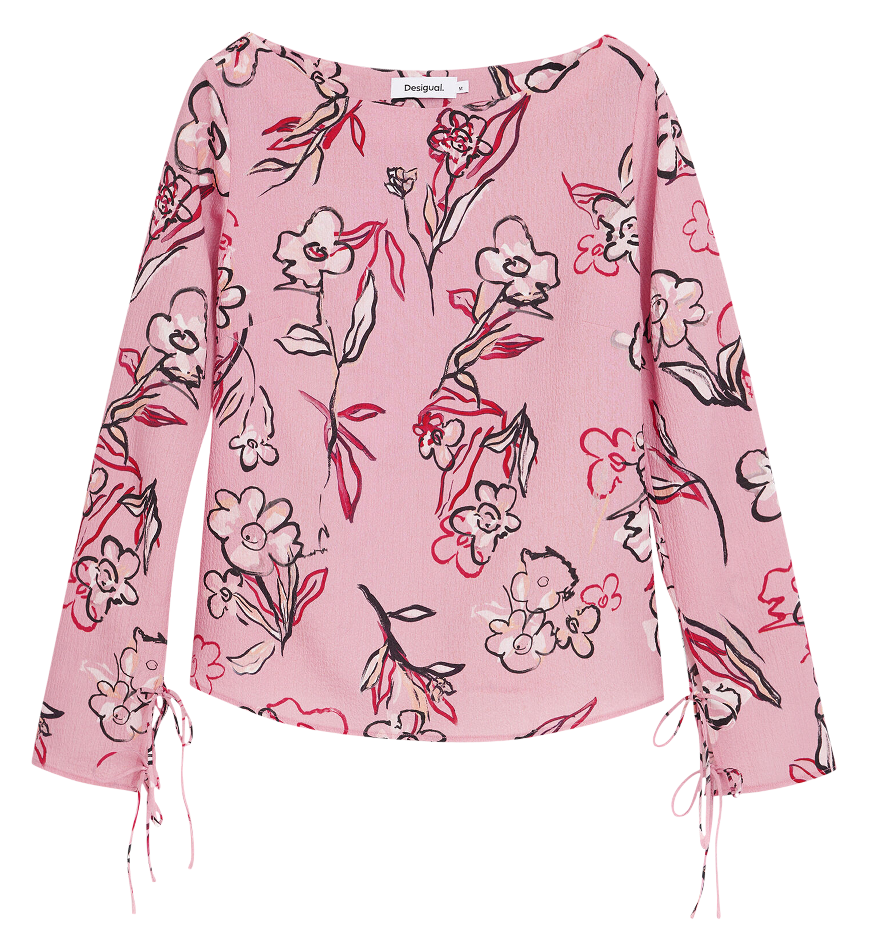 Top col bateau à imprimé floral | Rouge