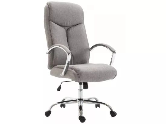 Chaise de bureau - Tissu & Métal chromé - Gris - XL Vaud