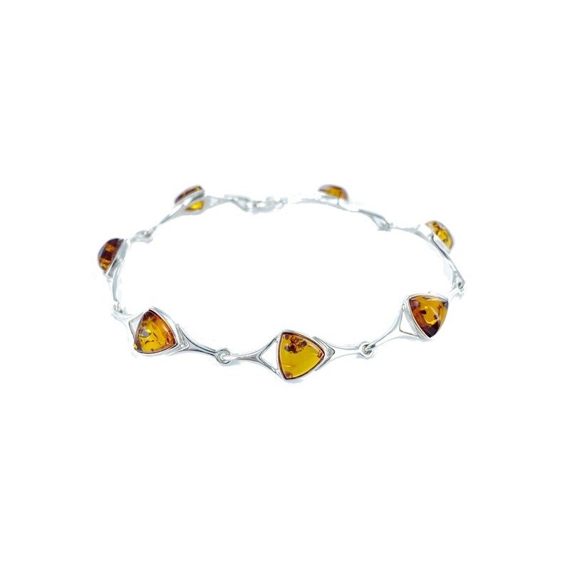 Bracelet argent 925 Ambre veritable de la mer Baltique